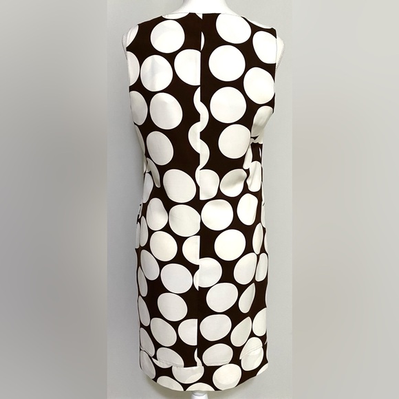 Sunny Leigh Womens 10 Brown/Cream Lg Polka Dot Sleeveless Dress Preppy Classic - Picture 4 of 13